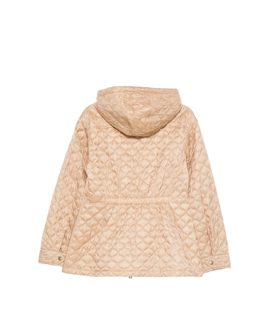 MONCLER Бежевая полиамидовая куртка, фото 3