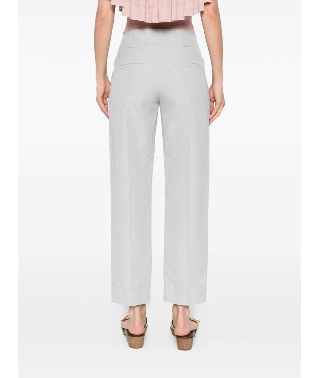 CHLOE Серые хлопковые прямые брюки, фото 5