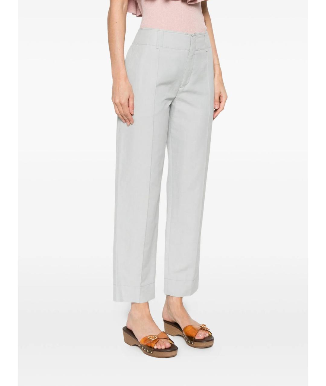 CHLOE Серые хлопковые прямые брюки, фото 3