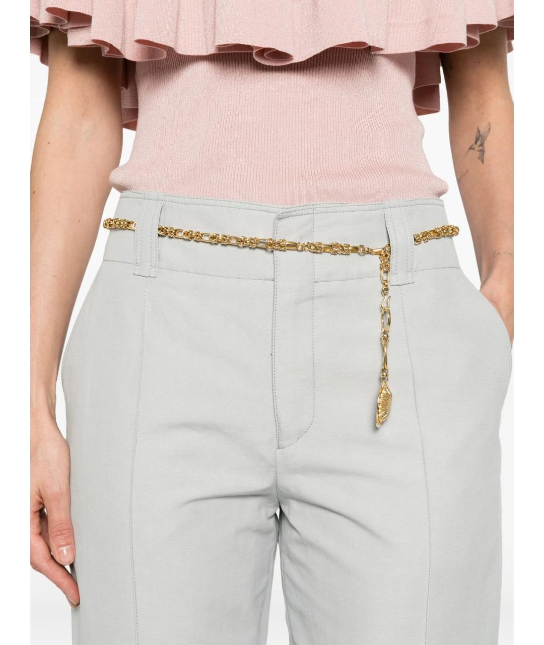 CHLOE Серые хлопковые прямые брюки, фото 4