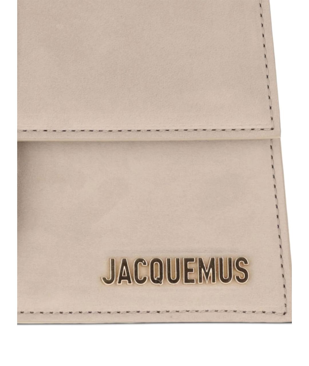 JACQUEMUS Бежевая кожаная сумка через плечо, фото 5