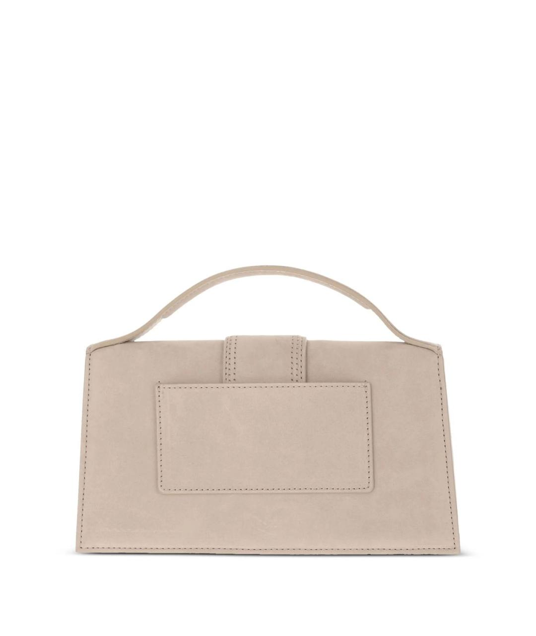 JACQUEMUS Бежевая кожаная сумка через плечо, фото 4