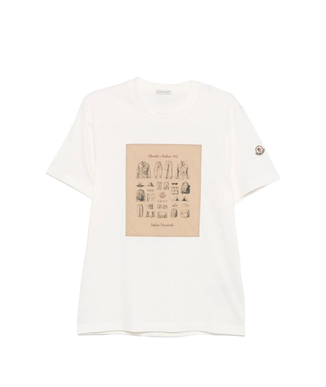 MONCLER Белая хлопковая футболка, фото 1