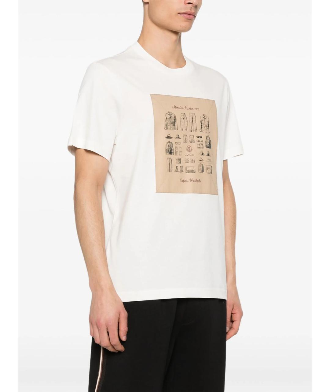 MONCLER Белая хлопковая футболка, фото 5