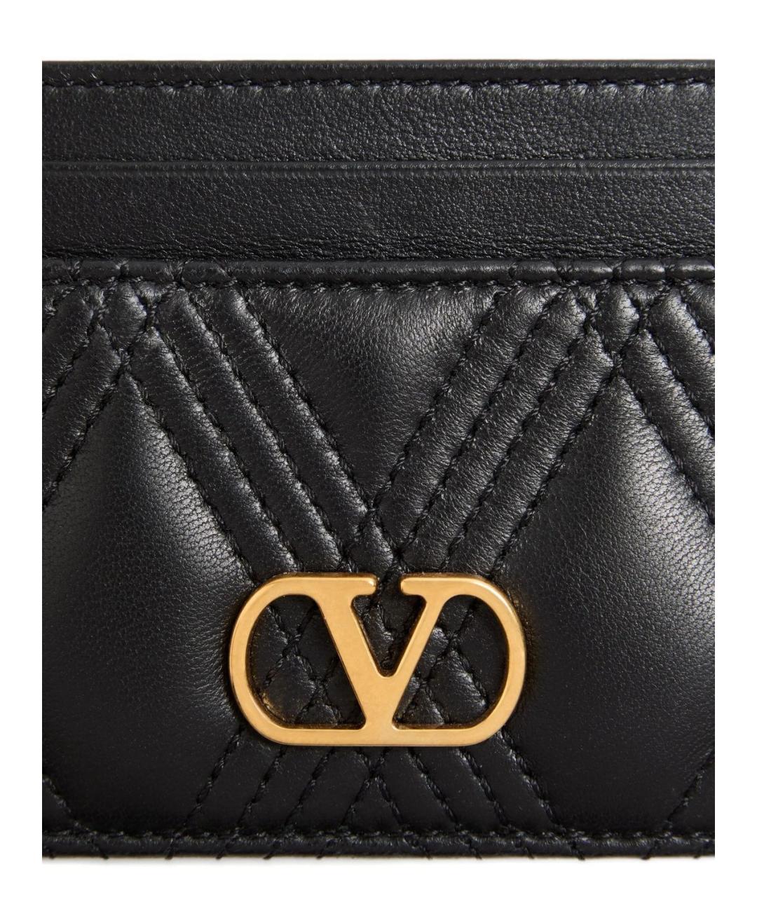 VALENTINO Черный кожаный кардхолдер, фото 2