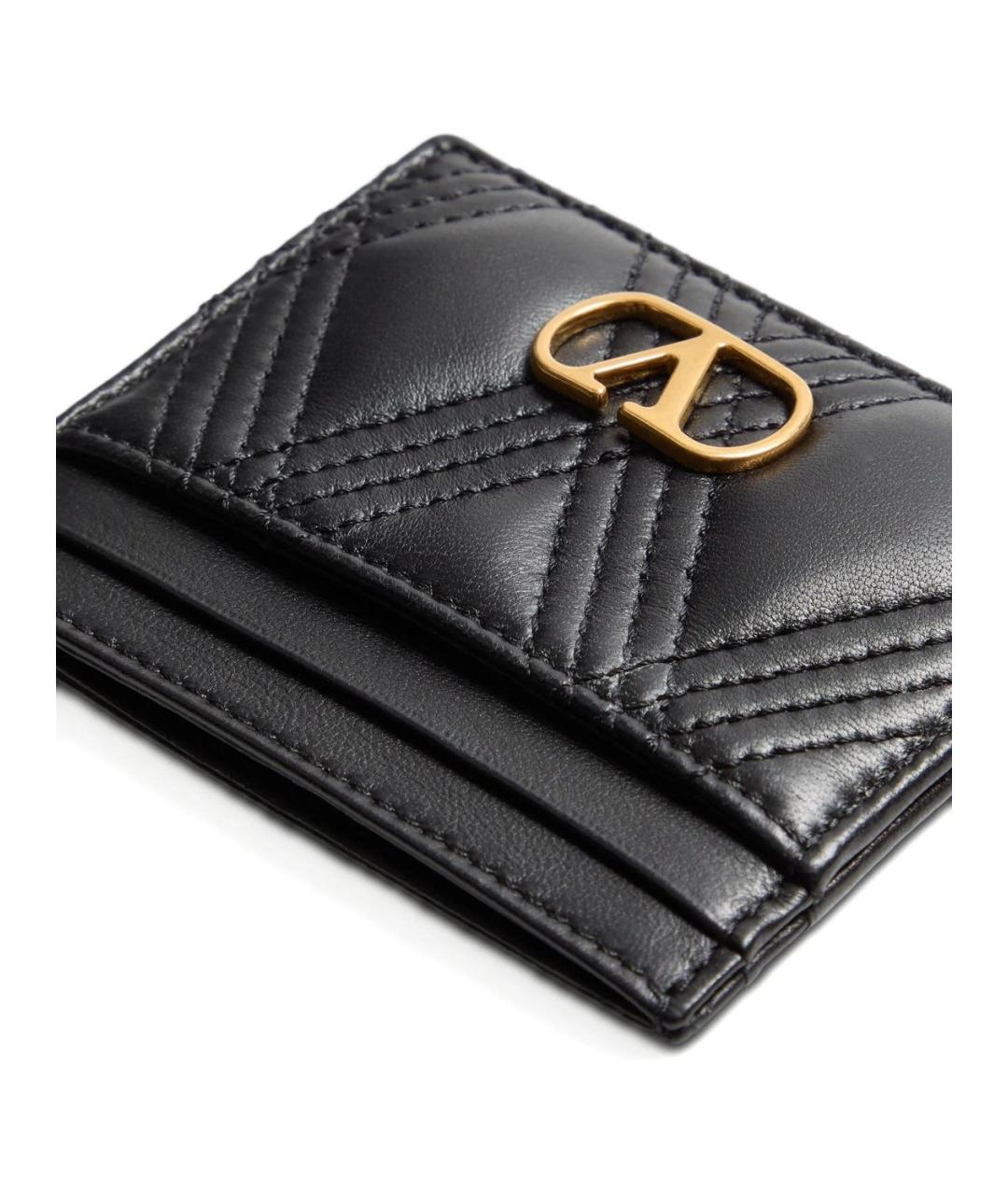 VALENTINO Черный кожаный кардхолдер, фото 5