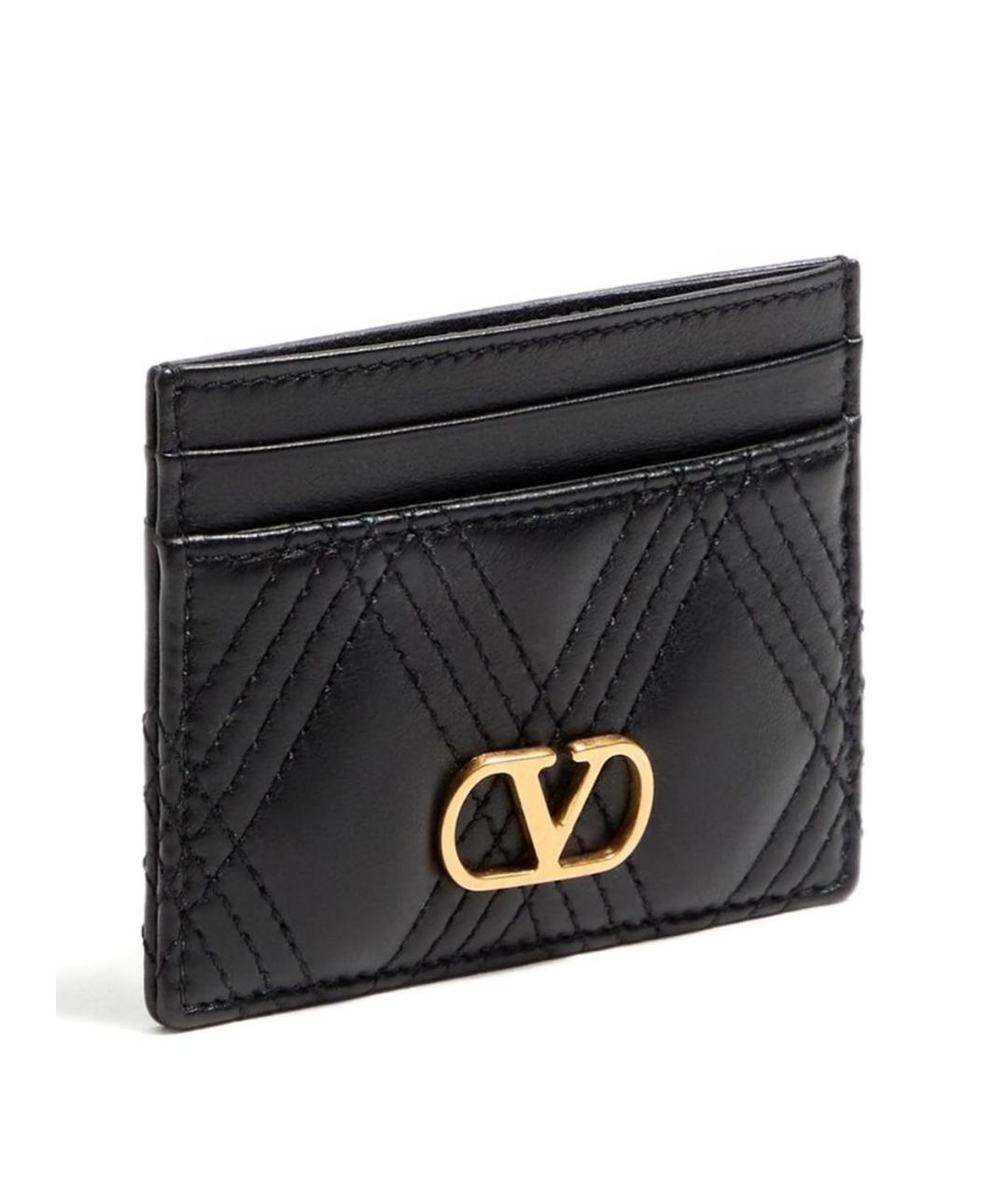 VALENTINO Черный кожаный кардхолдер, фото 4