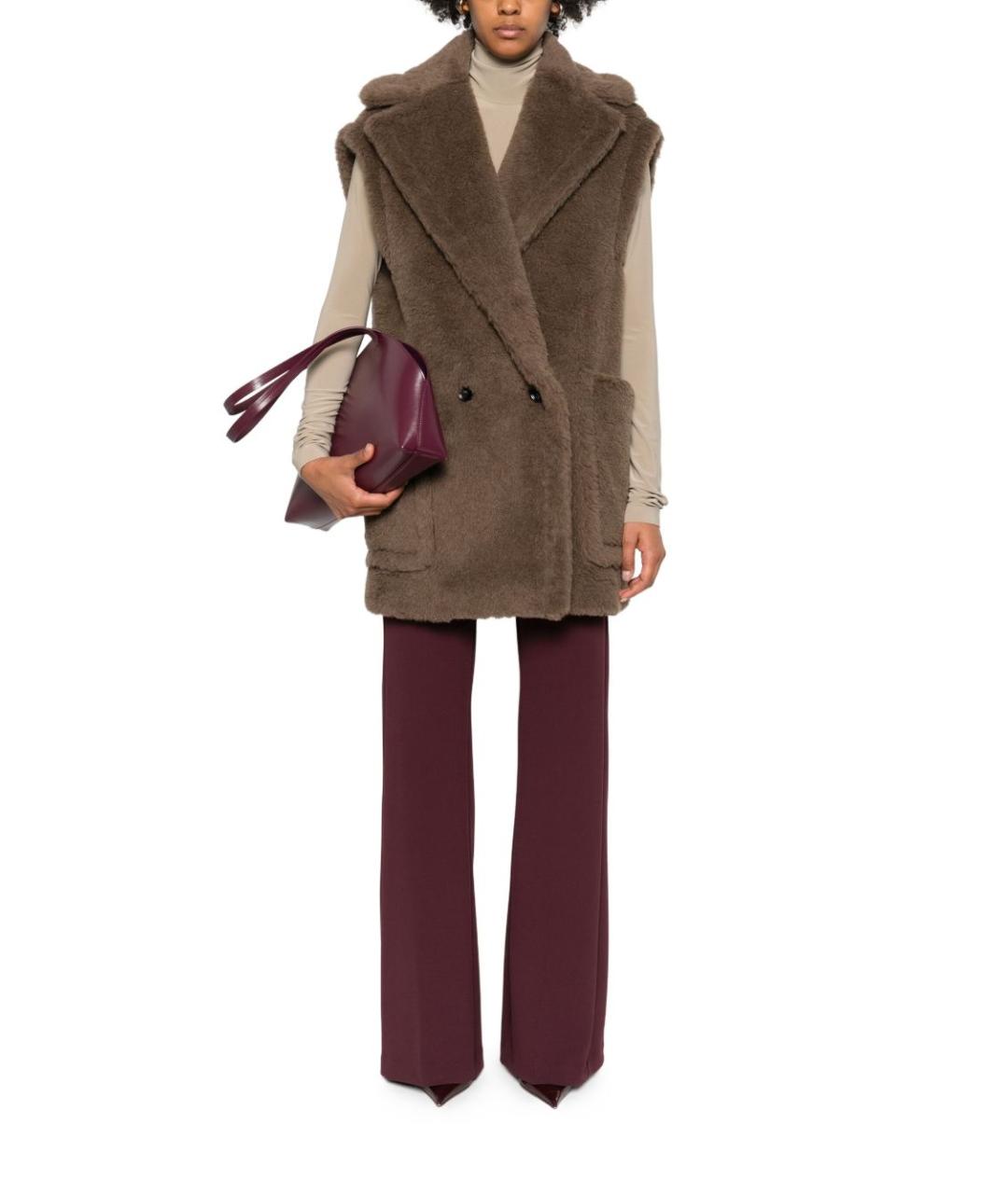 MAX MARA Коричневый шерстяной жилет, фото 4