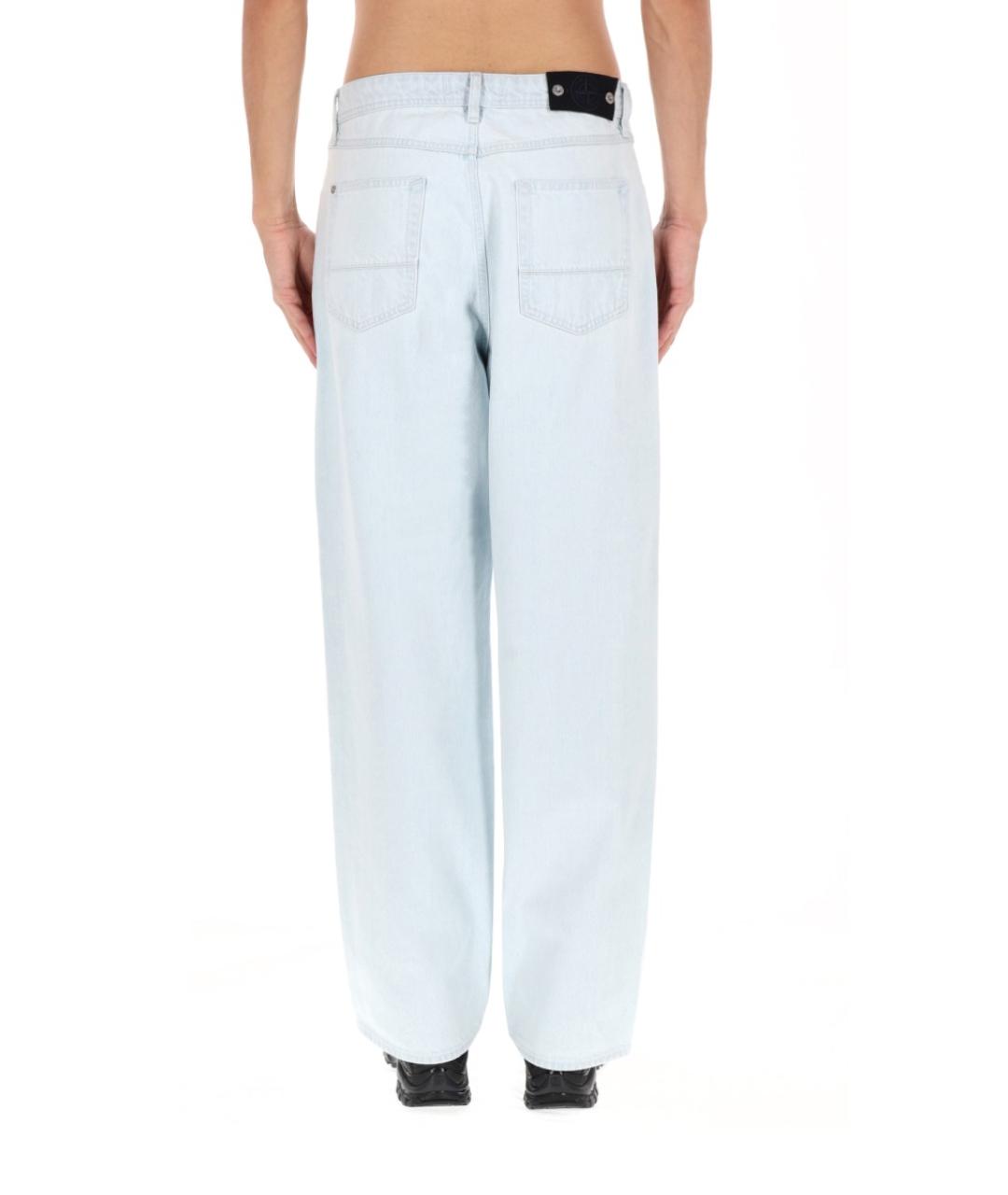 STONE ISLAND Голубые хлопковые прямые джинсы, фото 5