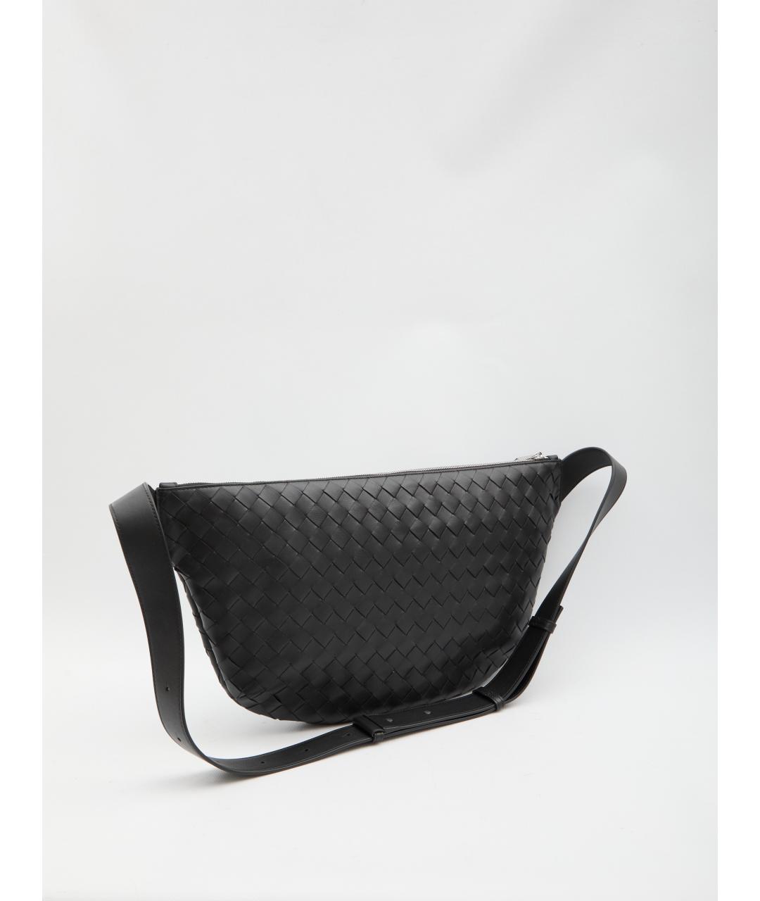 BOTTEGA VENETA Черная кожаная сумка на плечо, фото 2