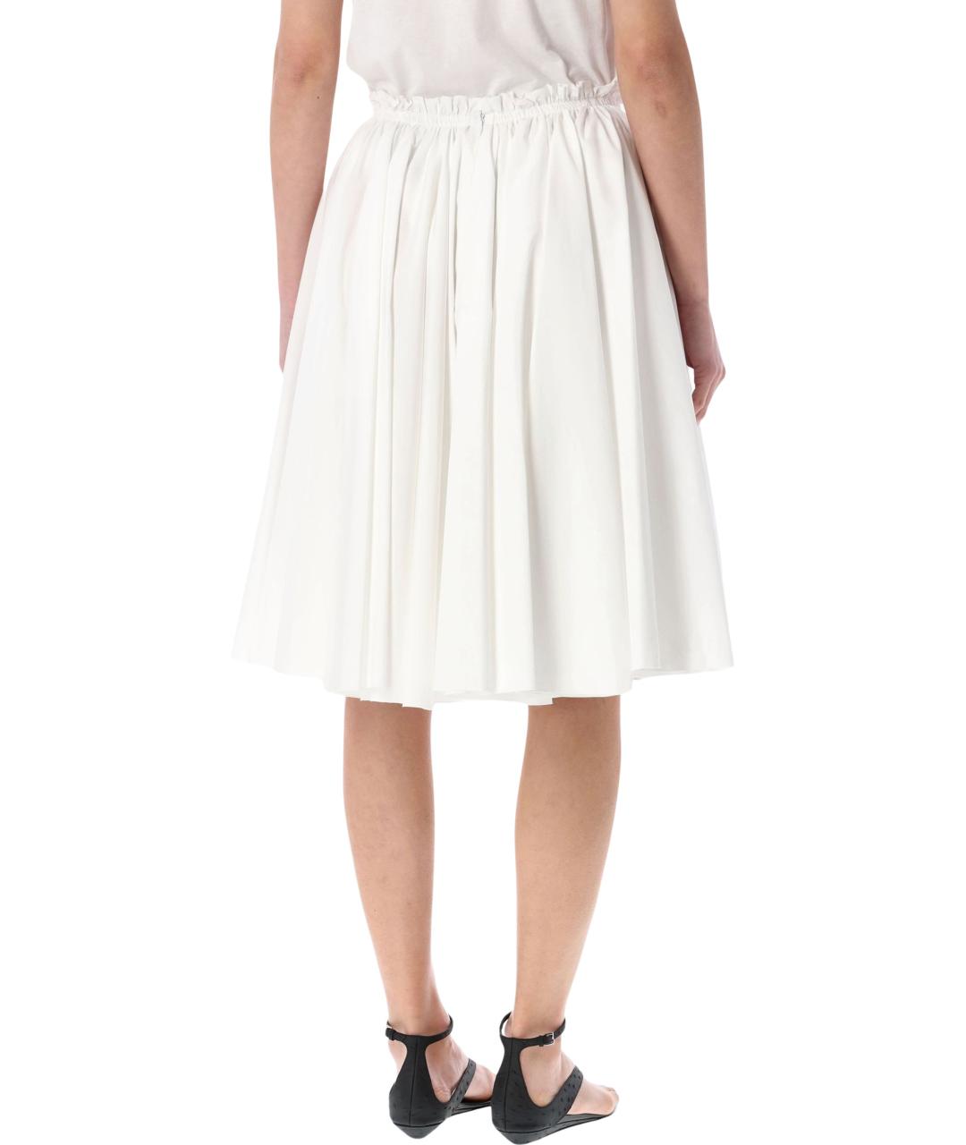 Ami Paris Белая хлопковая юбка миди, фото 3