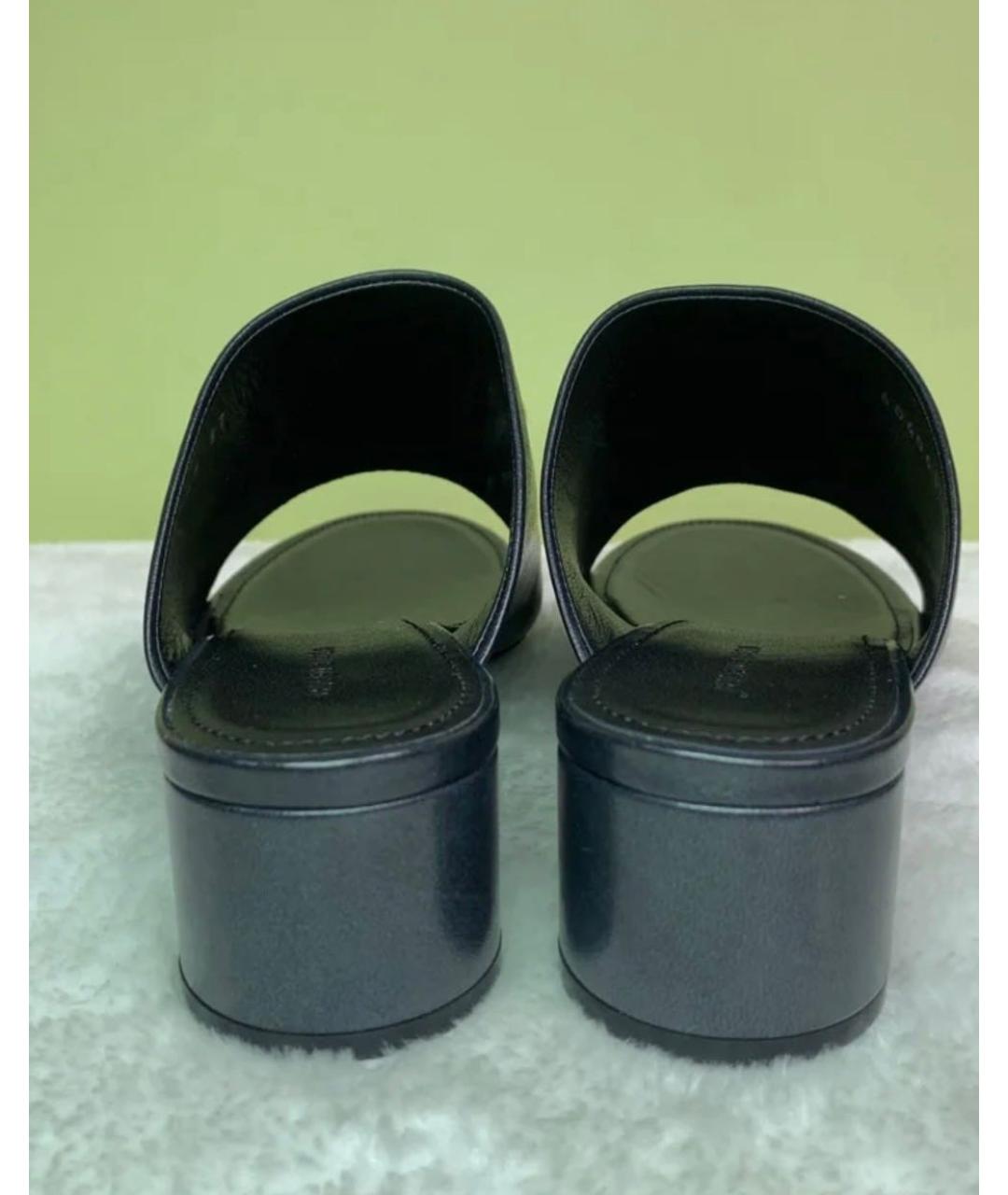 BALENCIAGA Черные кожаные мюли, фото 7