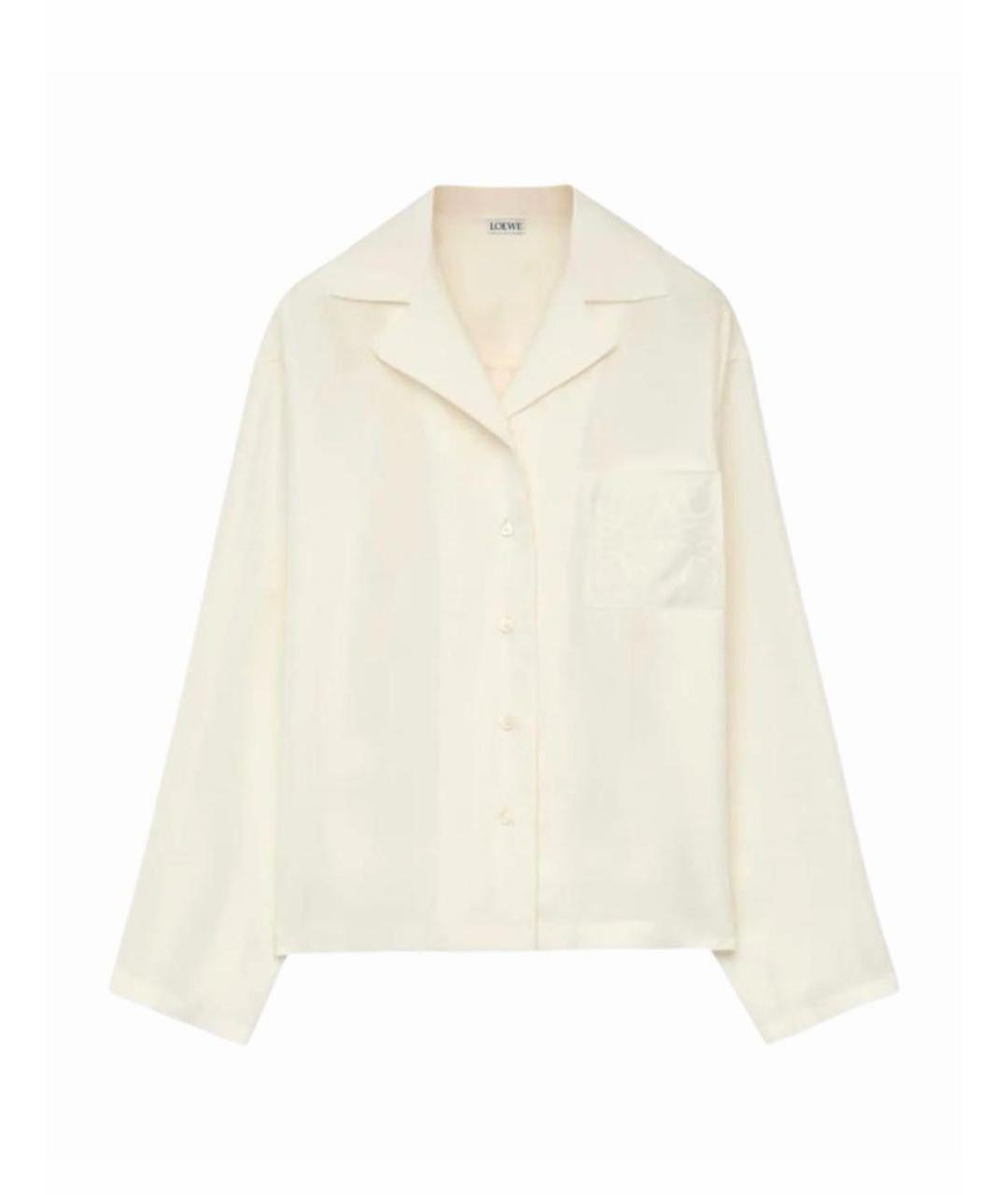 LOEWE Бежевая шелковая блузы, фото 9