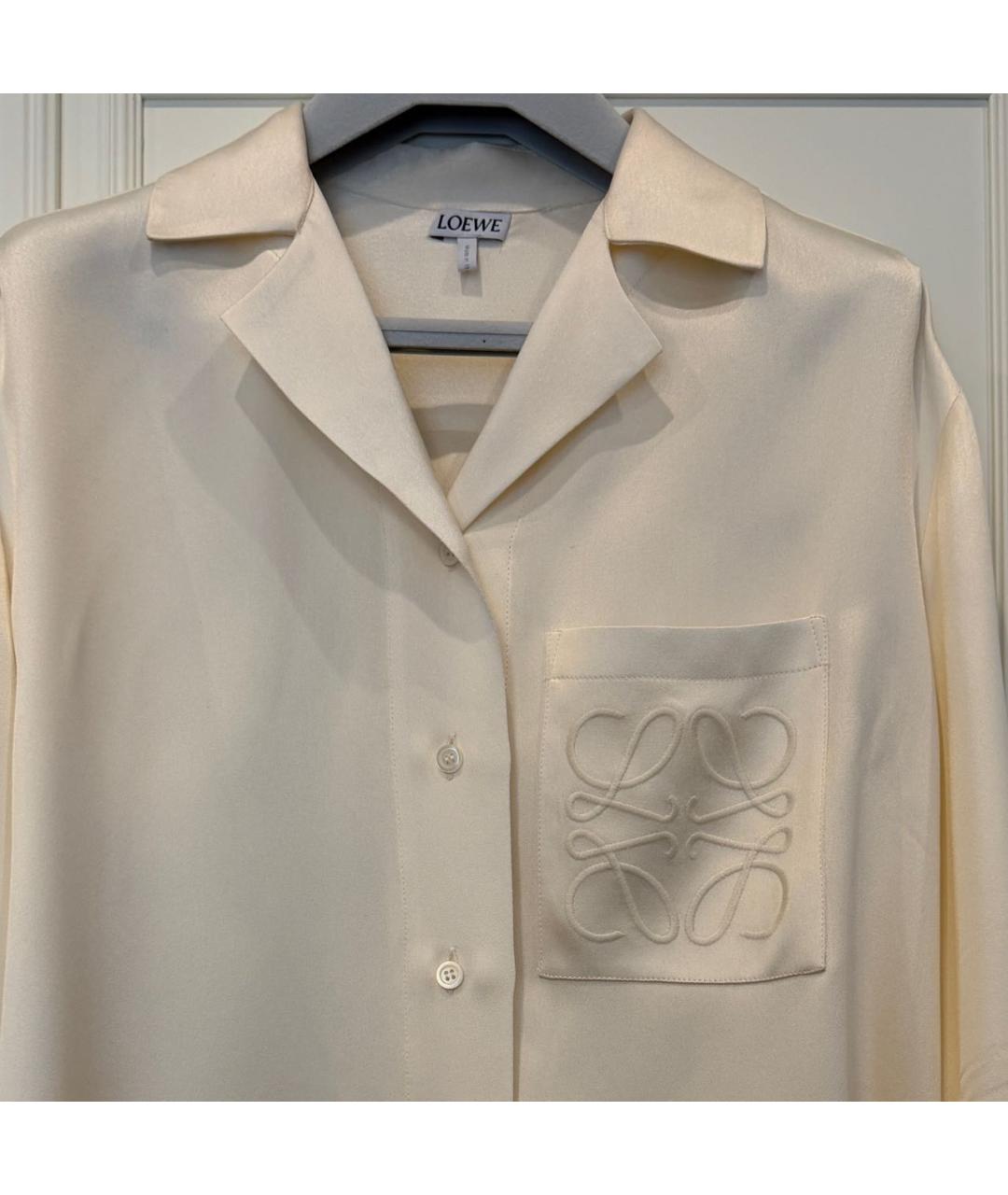 LOEWE Бежевая шелковая блузы, фото 3