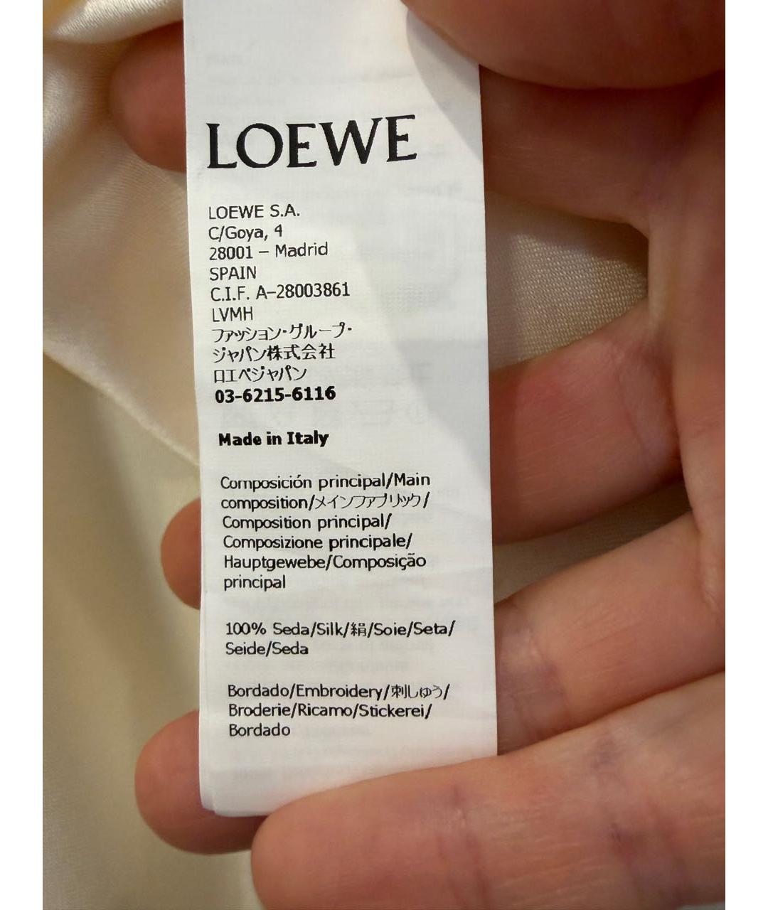 LOEWE Бежевая шелковая блузы, фото 6