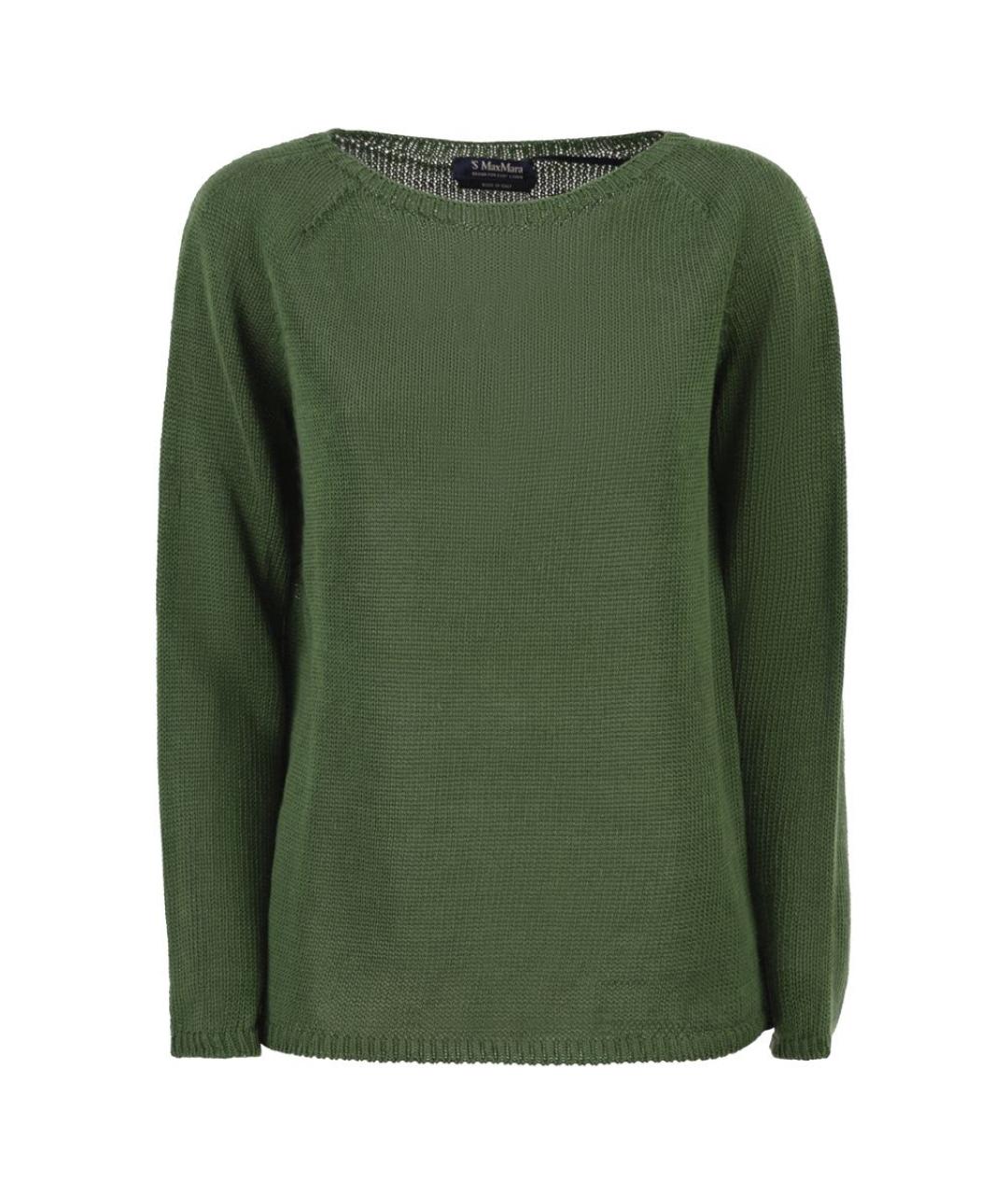 'S MAX MARA Зеленый льняной джемпер / свитер, фото 1