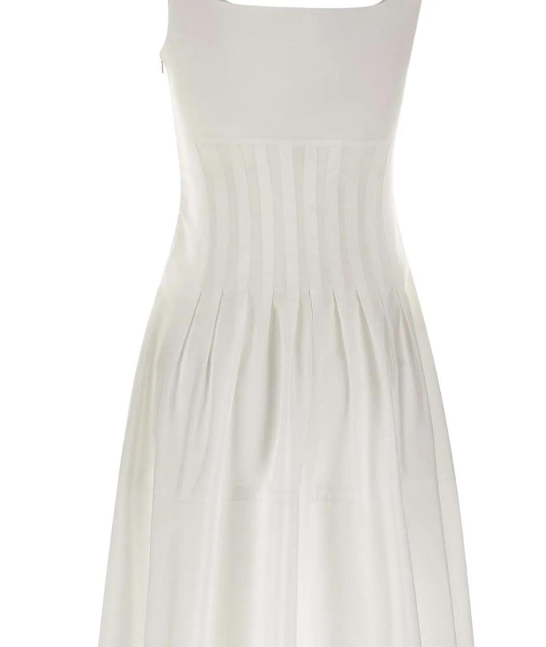 MAX MARA STUDIO Белое хлопковое повседневное платье, фото 5