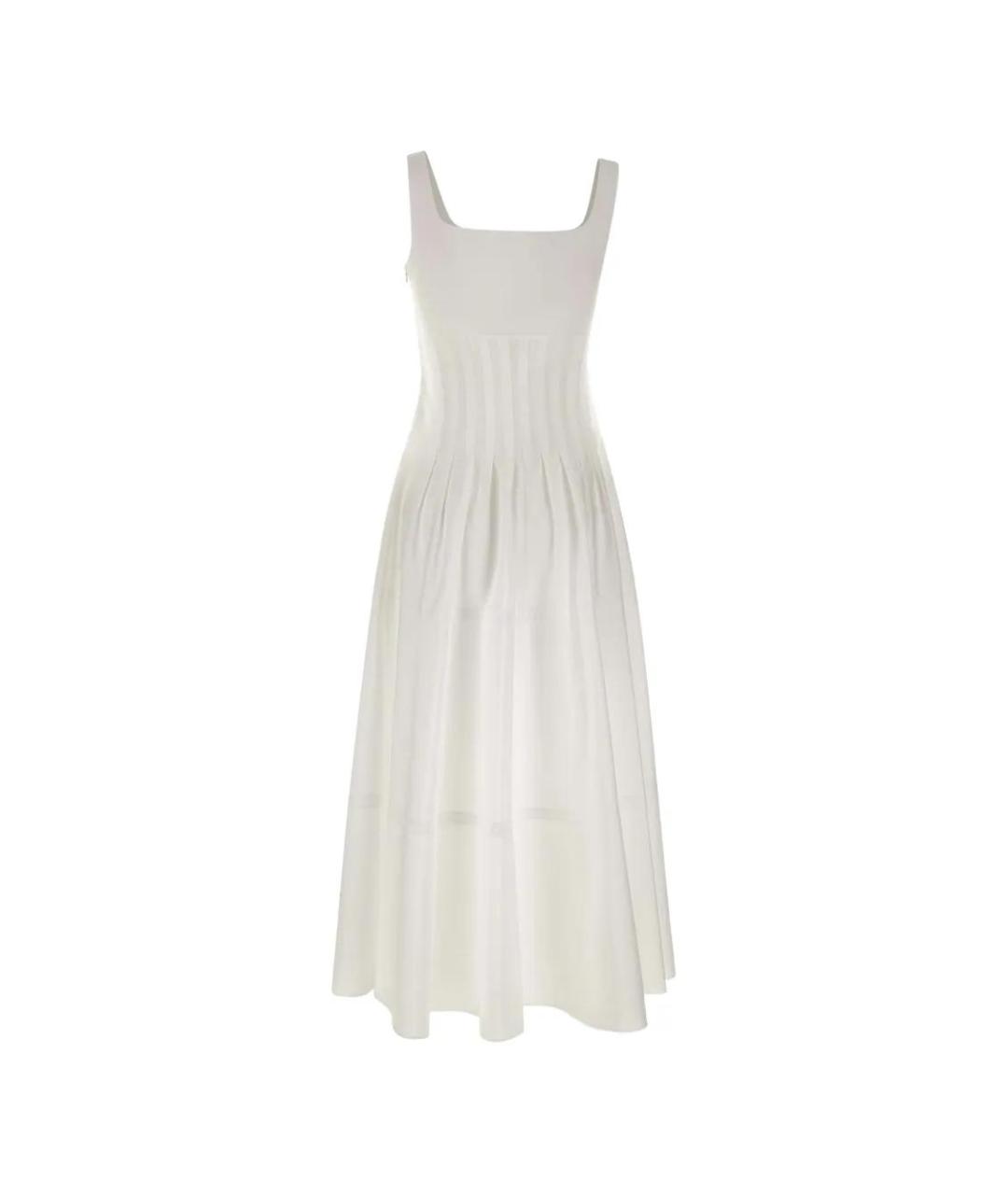 MAX MARA STUDIO Белое хлопковое повседневное платье, фото 2