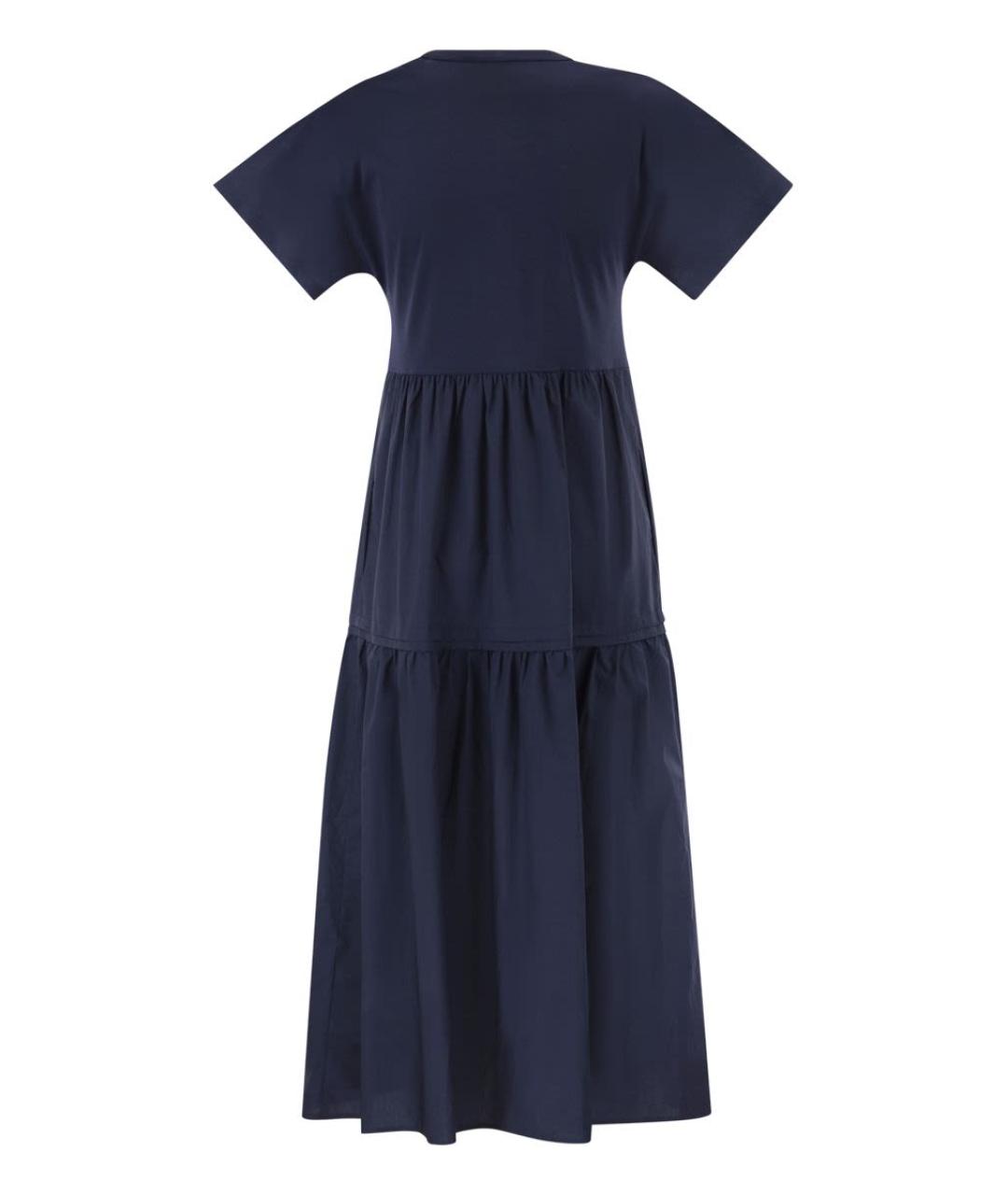 WEEKEND MAX MARA Темно-синее хлопковое повседневное платье, фото 2