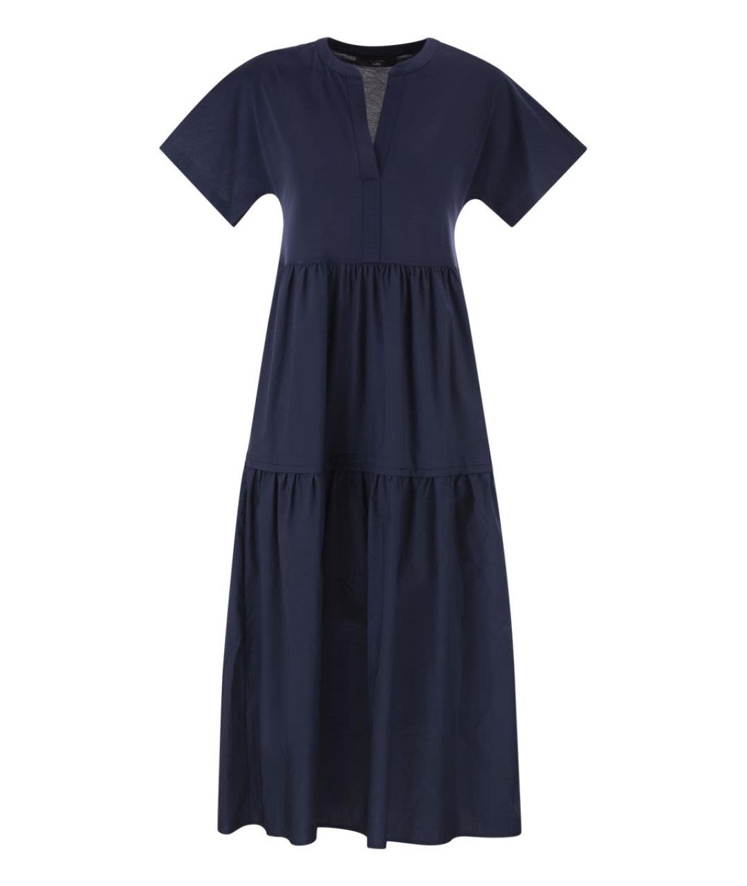 WEEKEND MAX MARA Темно-синее хлопковое повседневное платье, фото 1