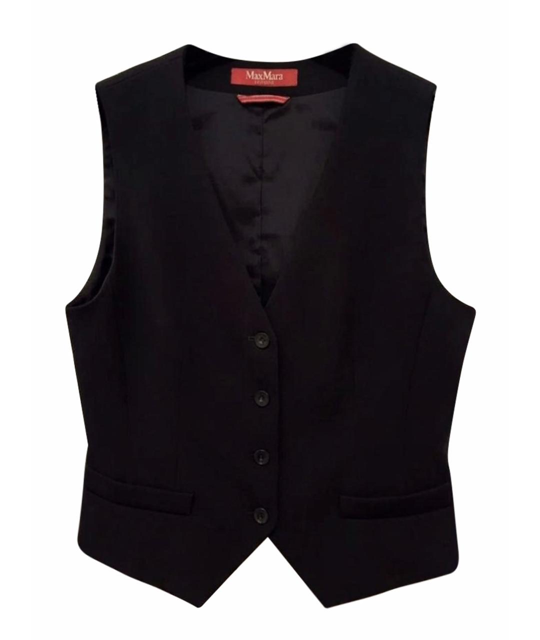 MAX MARA STUDIO Черный ацетатный жилет, фото 1
