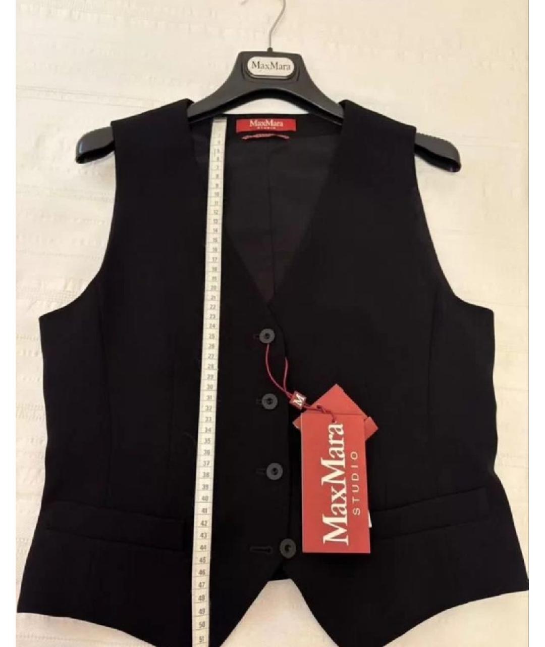 MAX MARA STUDIO Черный ацетатный жилет, фото 4