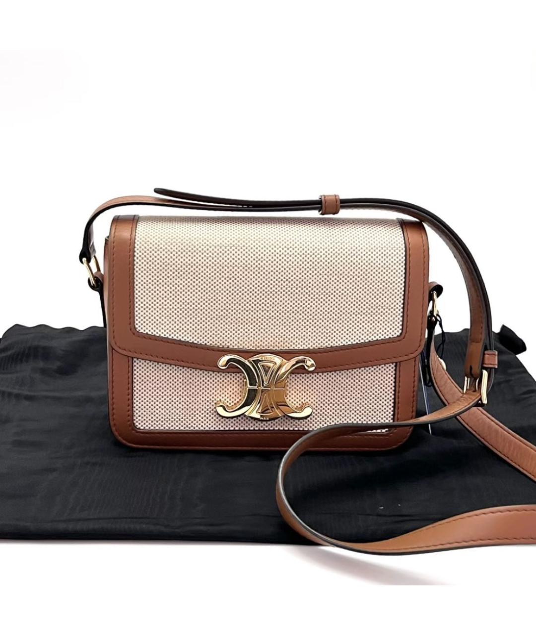 CELINE Бежевая сумка через плечо, фото 6