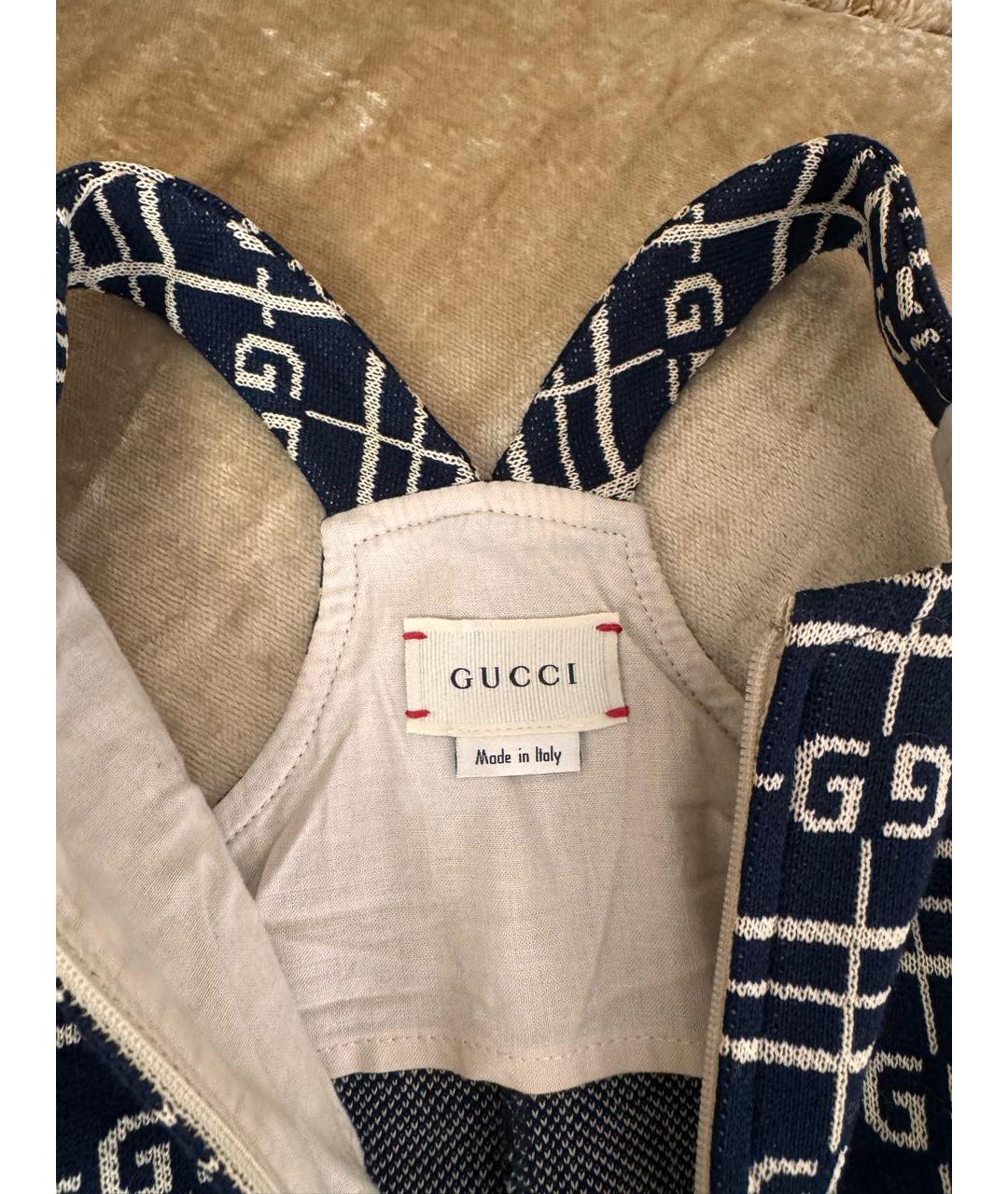 GUCCI Темно-синий хлопковый комбинезон, фото 5