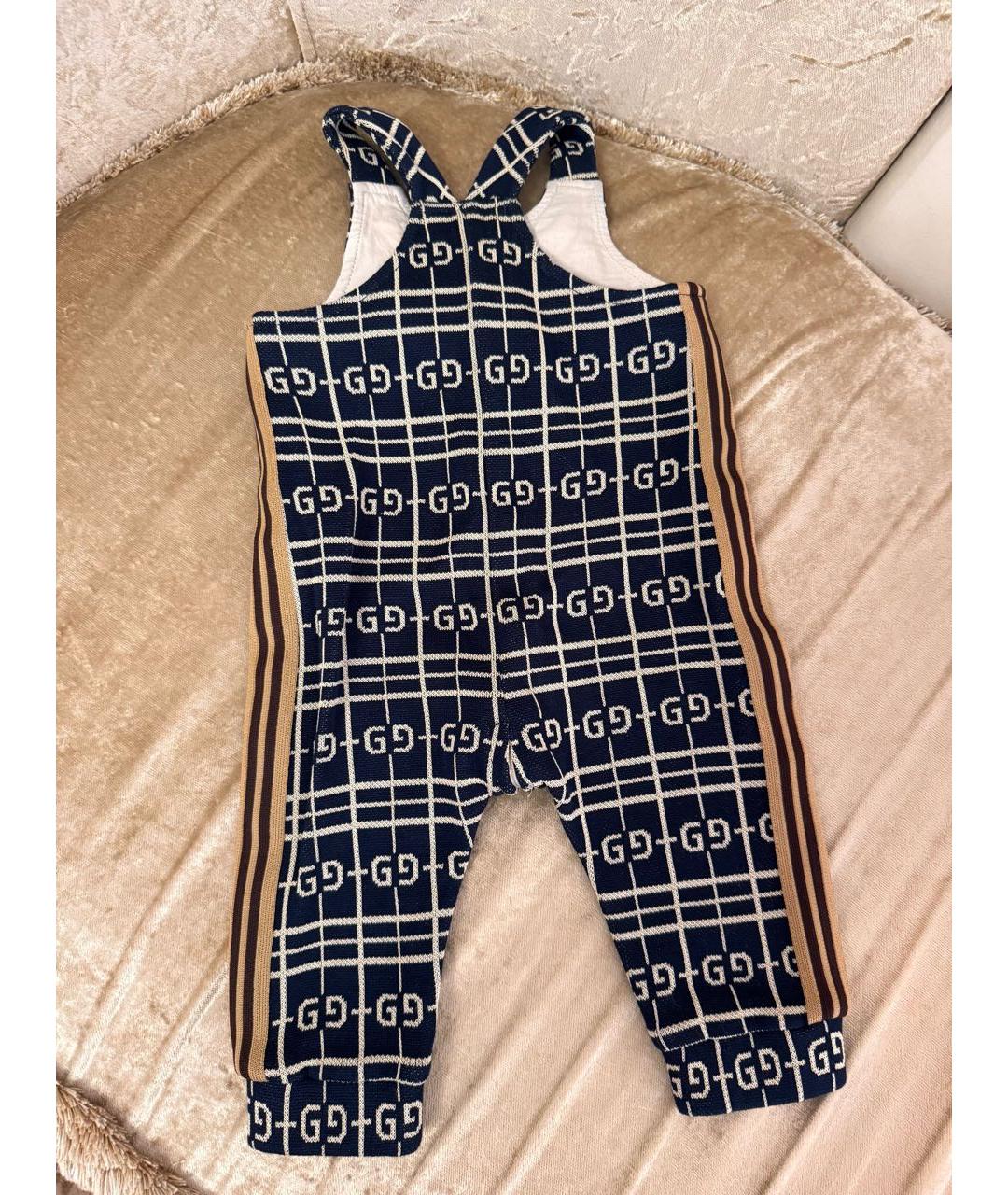 GUCCI Темно-синий хлопковый комбинезон, фото 2