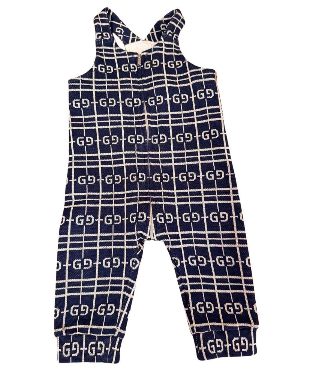 GUCCI Темно-синий хлопковый комбинезон, фото 1