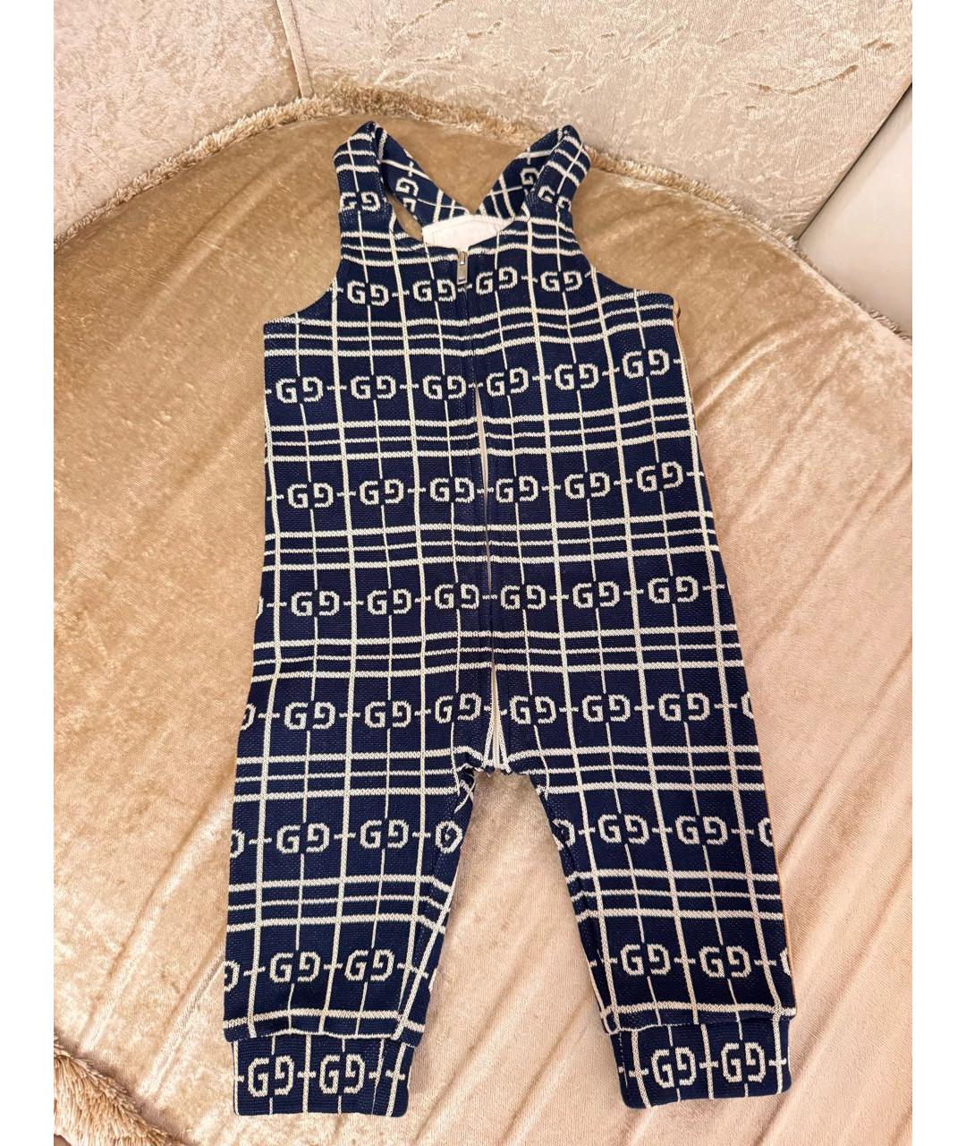 GUCCI Темно-синий хлопковый комбинезон, фото 6