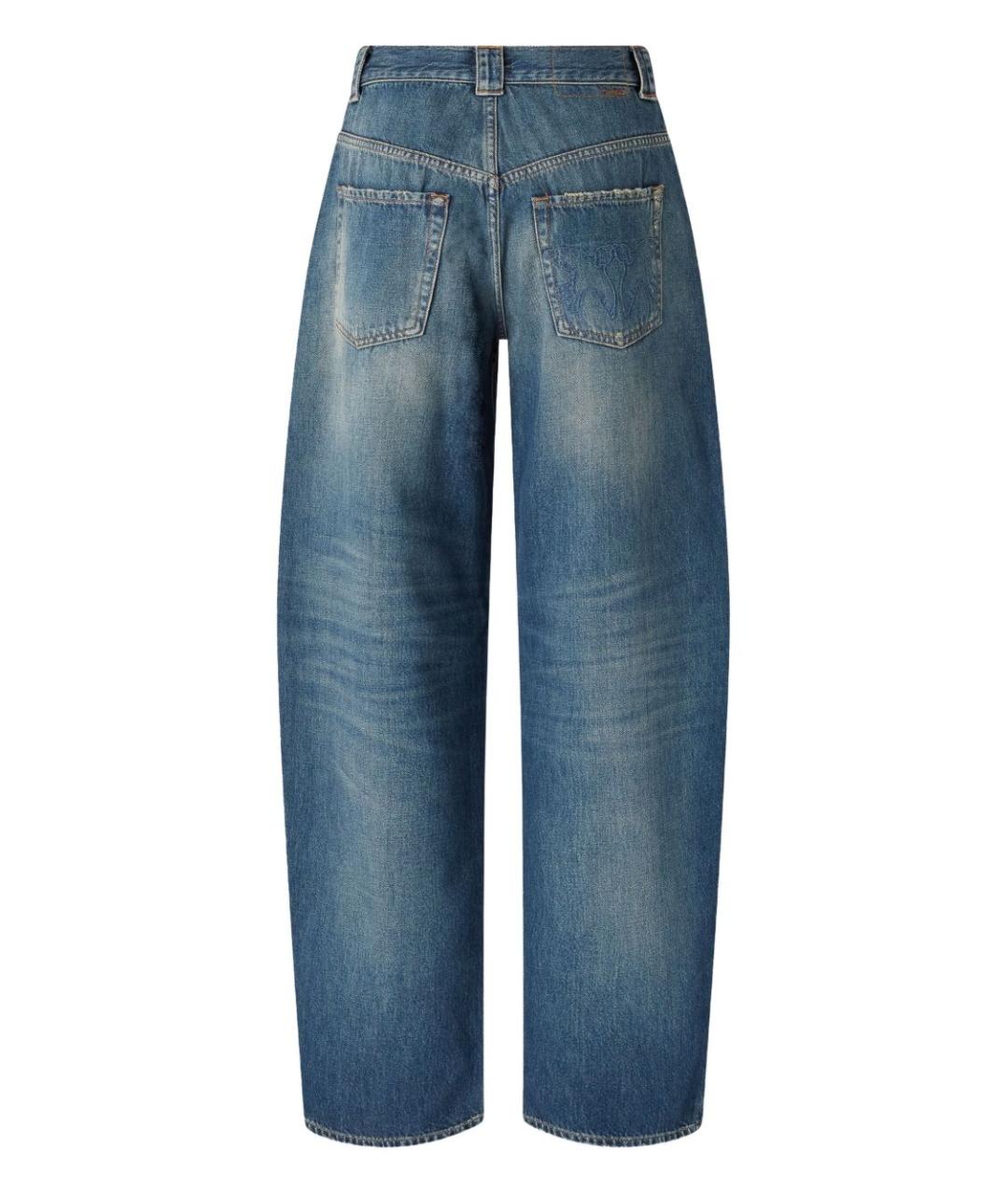 PINKO Синие хлопковые прямые джинсы, фото 2