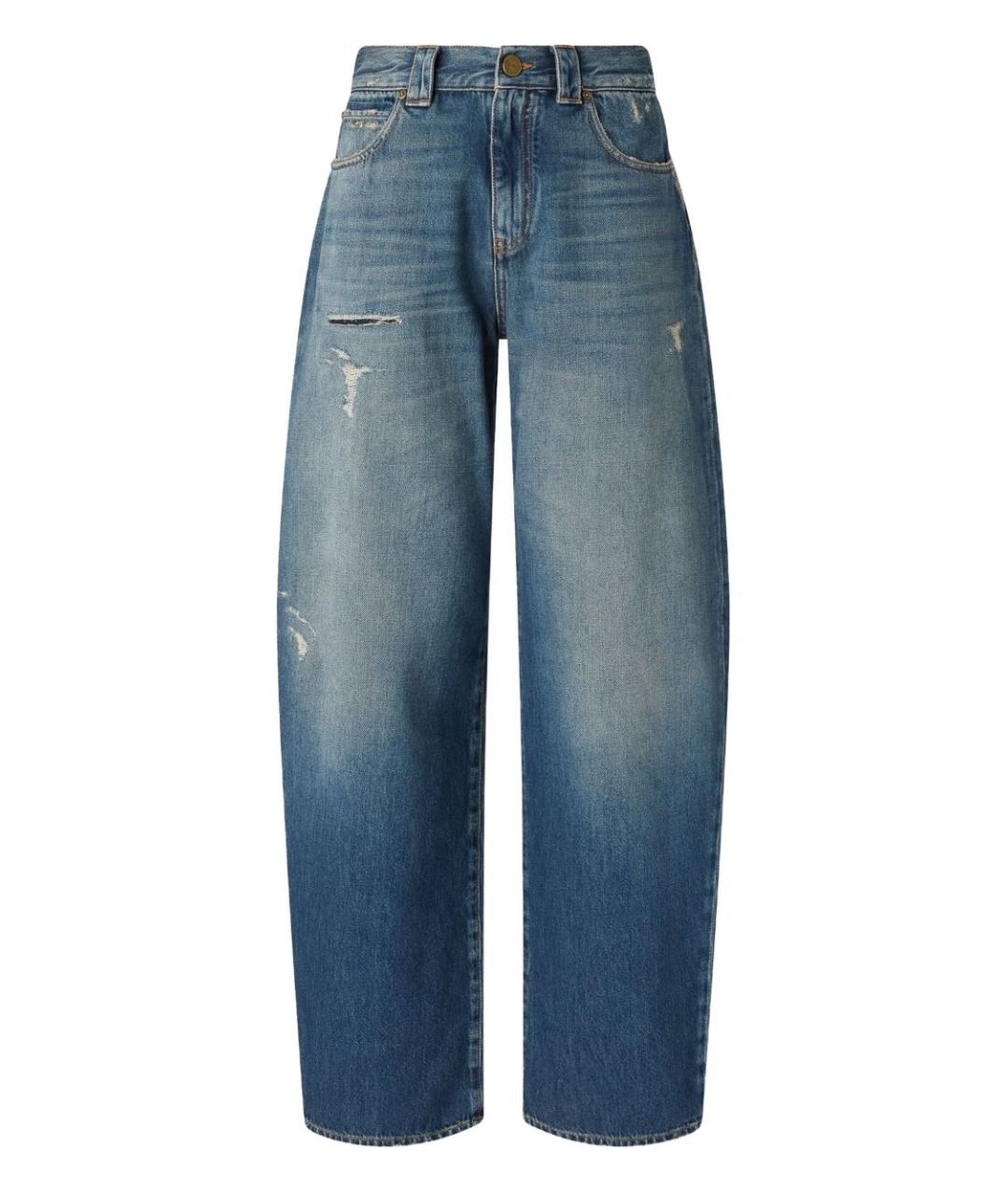 PINKO Синие хлопковые прямые джинсы, фото 1