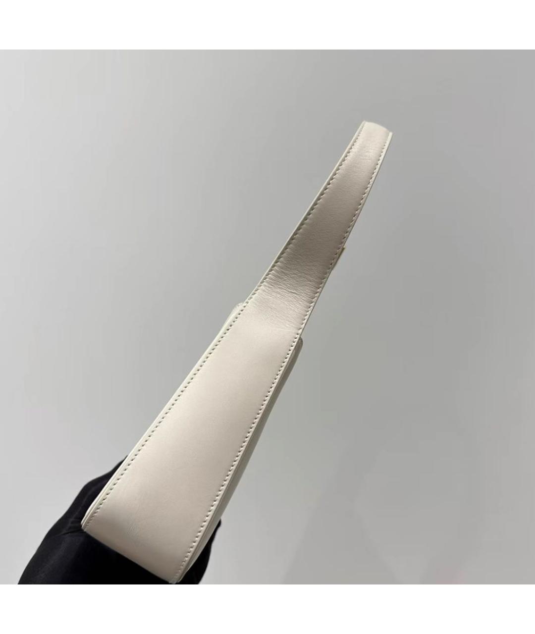 SAINT LAURENT Белая кожаная сумка через плечо, фото 3