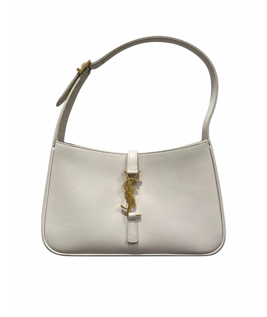 SAINT LAURENT Белая кожаная сумка через плечо, фото 1
