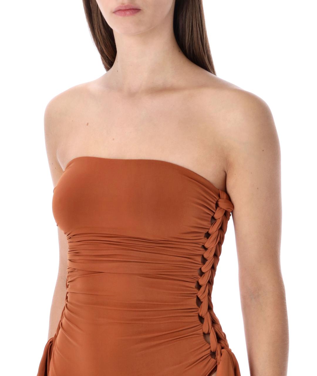 ZIMMERMANN Коричневый полиэстеровый купальник, фото 3