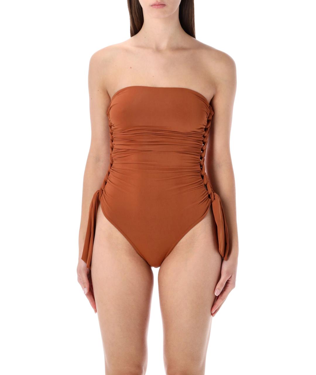 ZIMMERMANN Коричневый полиэстеровый купальник, фото 1