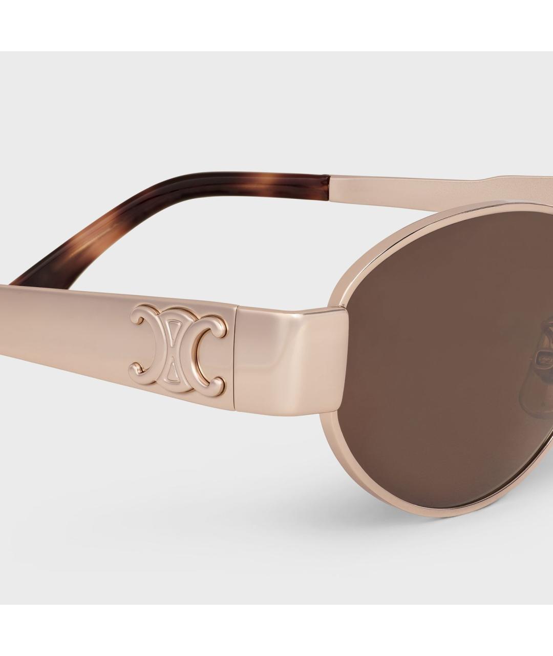 CELINE Розовые металлические солнцезащитные очки, фото 3
