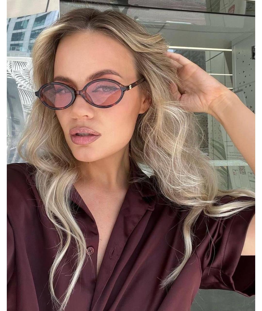 MIU MIU Коричневые пластиковые солнцезащитные очки, фото 6