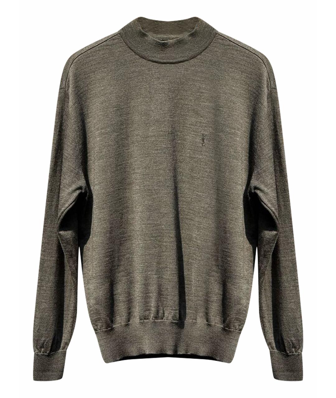 SAINT LAURENT Антрацитовая шерстяная водолазка, фото 1