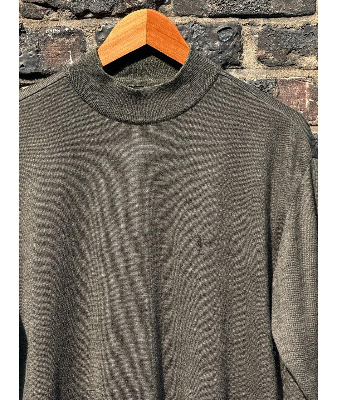 SAINT LAURENT Антрацитовая шерстяная водолазка, фото 2