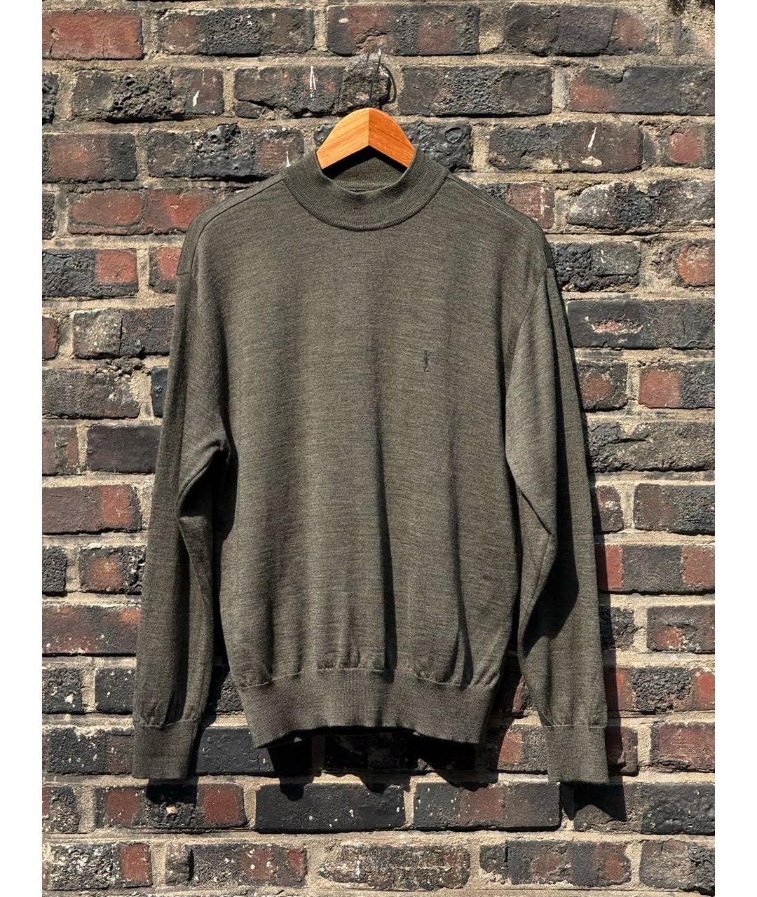 SAINT LAURENT Антрацитовая шерстяная водолазка, фото 9
