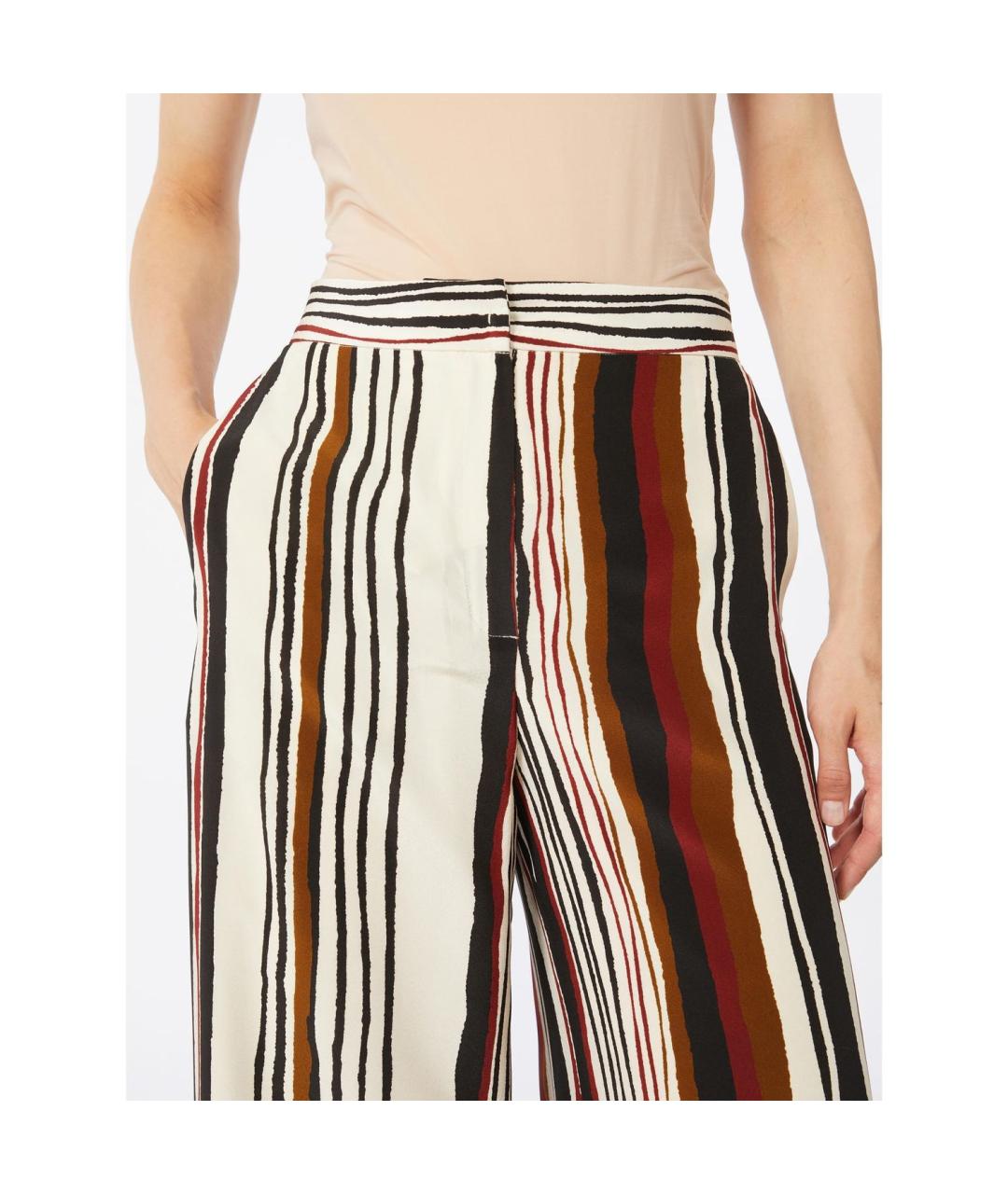 MAX MARA STUDIO Мульти шелковые прямые брюки, фото 3