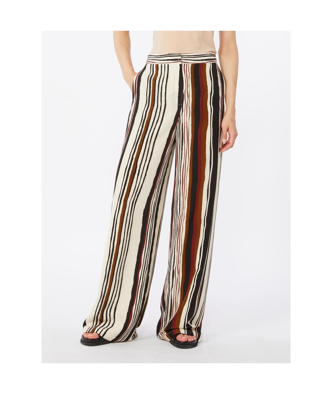 MAX MARA STUDIO Мульти шелковые прямые брюки, фото 5