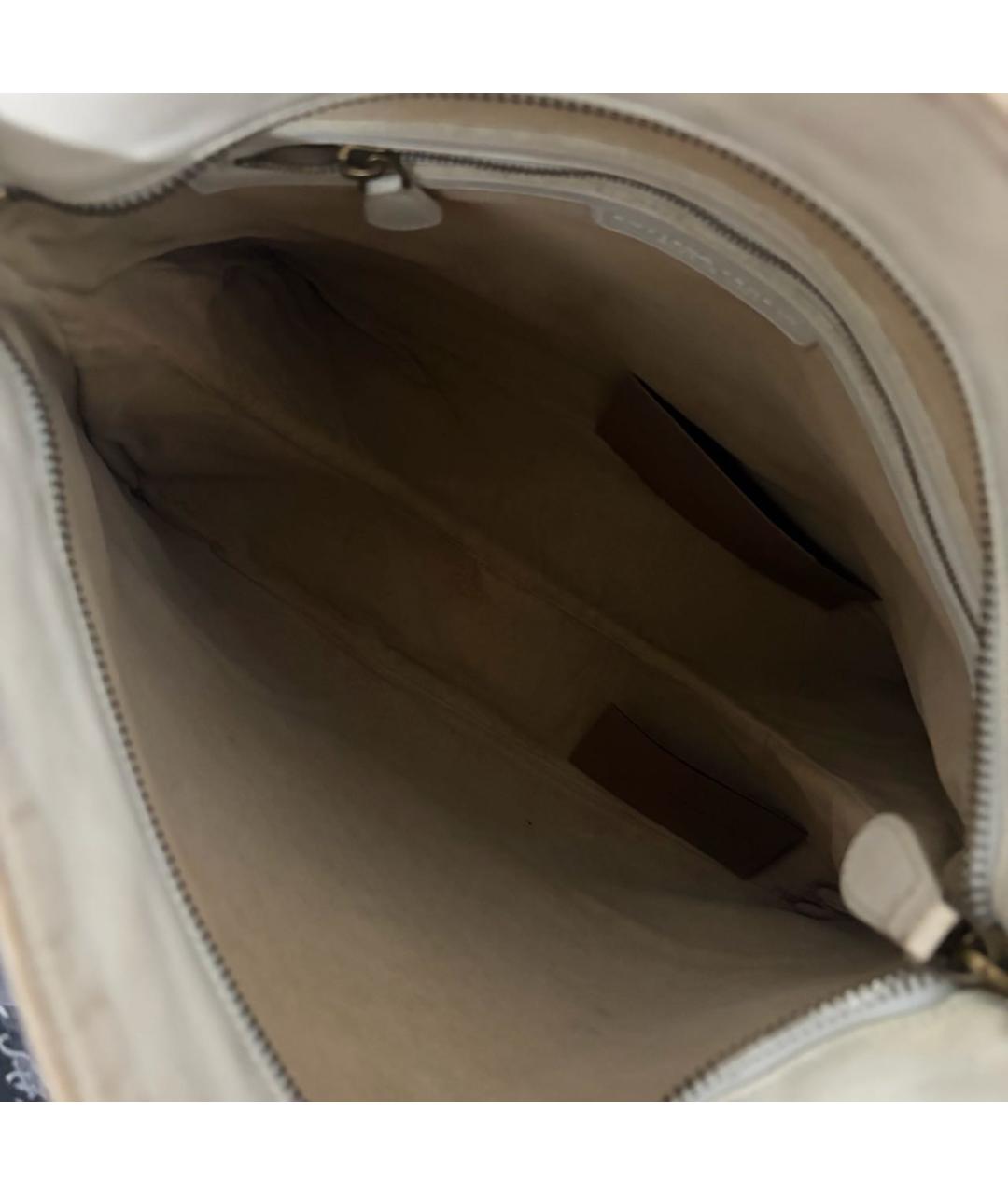 BOTTEGA VENETA Белая кожаная сумка на плечо, фото 4