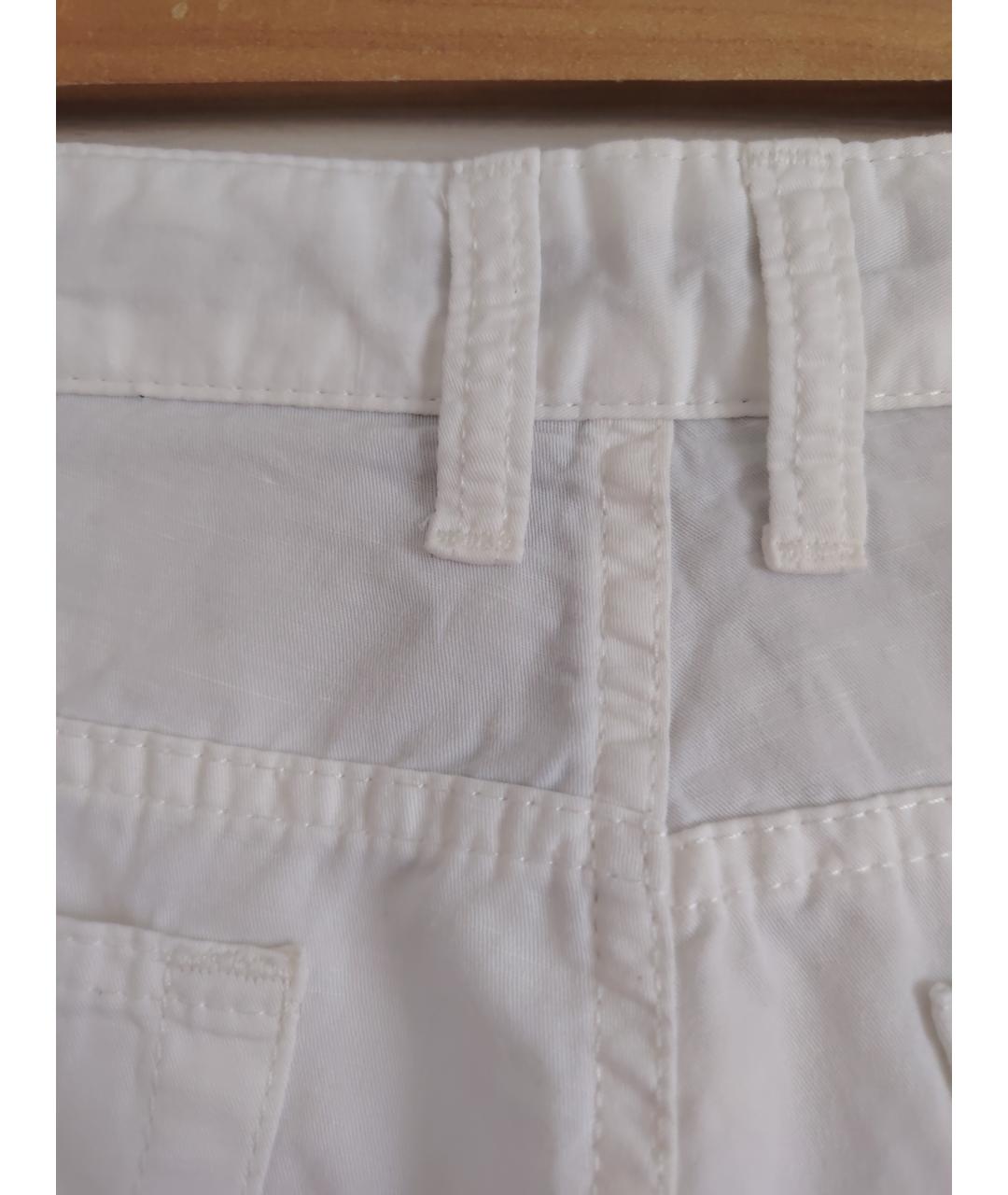 BRIONI Белые хлопковые повседневные брюки, фото 8