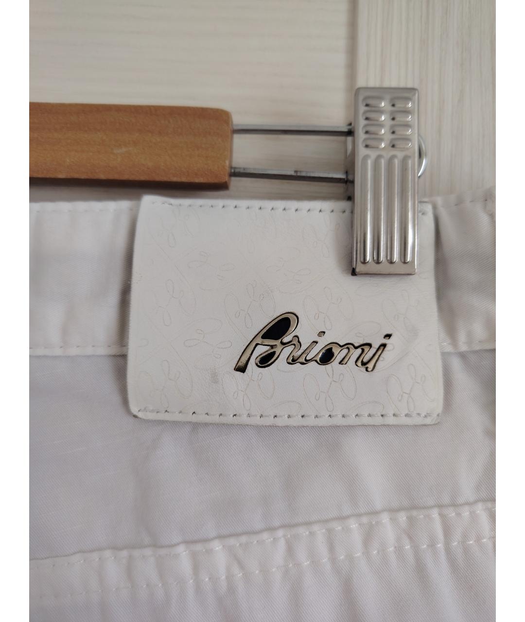 BRIONI Белые хлопковые повседневные брюки, фото 9