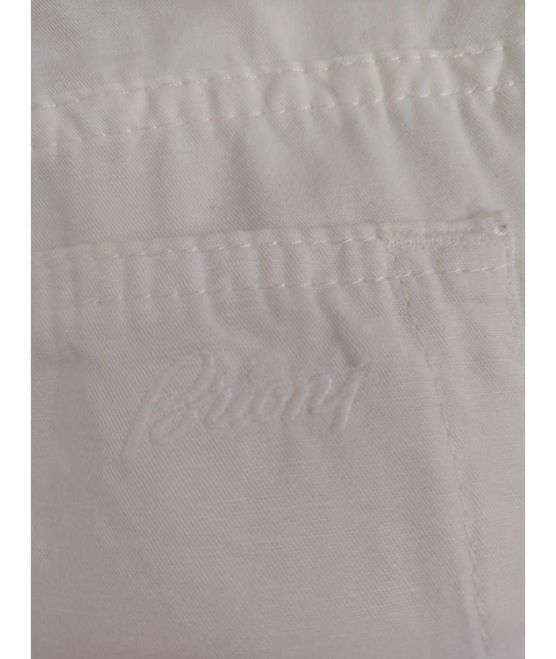BRIONI Белые хлопковые повседневные брюки, фото 4