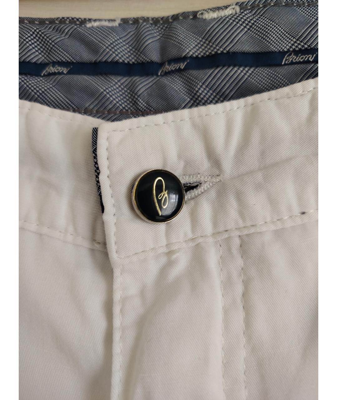 BRIONI Белые хлопковые повседневные брюки, фото 3