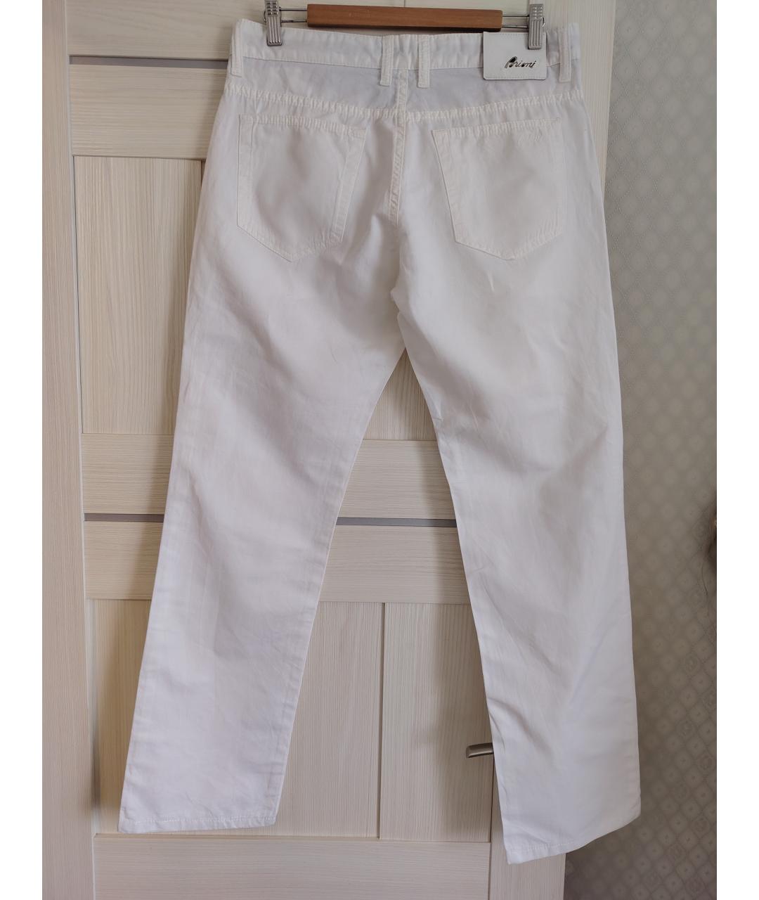 BRIONI Белые хлопковые повседневные брюки, фото 2